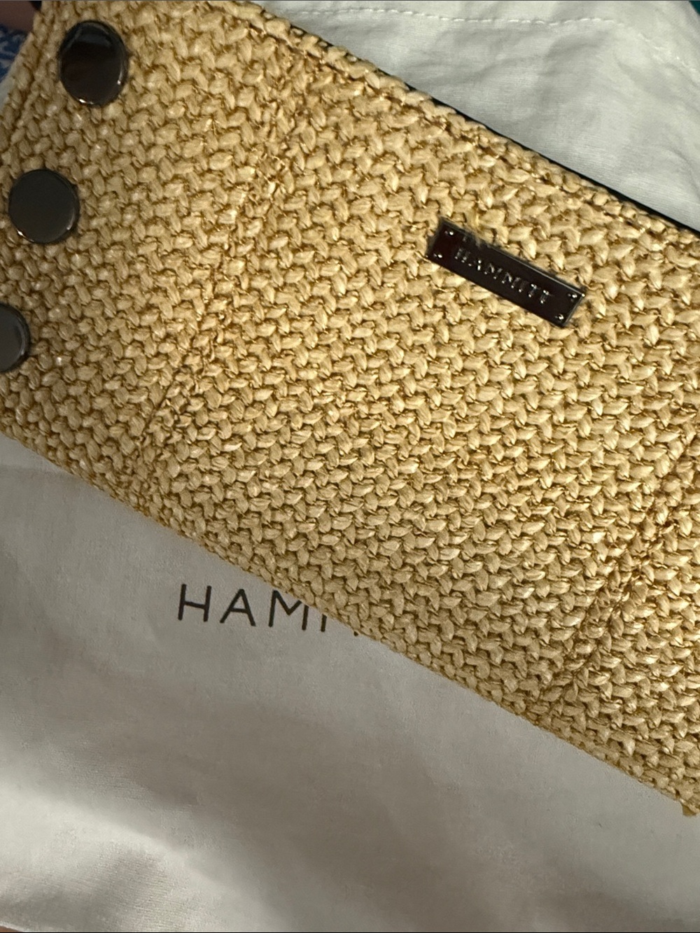 Hammitt 110 North Chaparral Raffia/Gunmetal Wallet; Preloved; Dust-bag - Picture 5 of 13